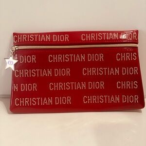 Christian Dior Gold Studded Makeup Bag or Clutch
